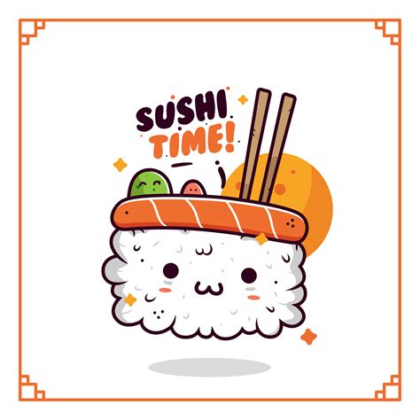 Kawaii Sushi Vector 587437 Vector Art at Vecteezy