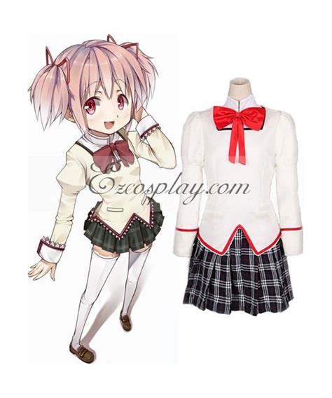 Puella Magi Madoka Magica Madoka Kaname School Uniform Cosplay Costume