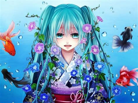 Anime Fish Girl Vocaloid Hatsune Miku Wallpaper