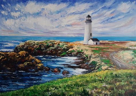 Lighthouse Painting by Iryna Pechena | Saatchi Art