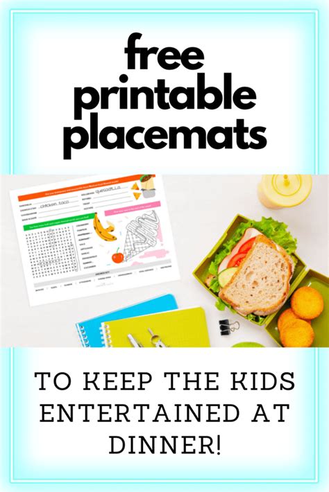 Free Printable Placemats for Kids - Adore Them Parenting