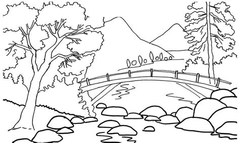 Kumpulan Mewarnai Sketsa Gambar Pemandangan Air Terjun - Desain ...