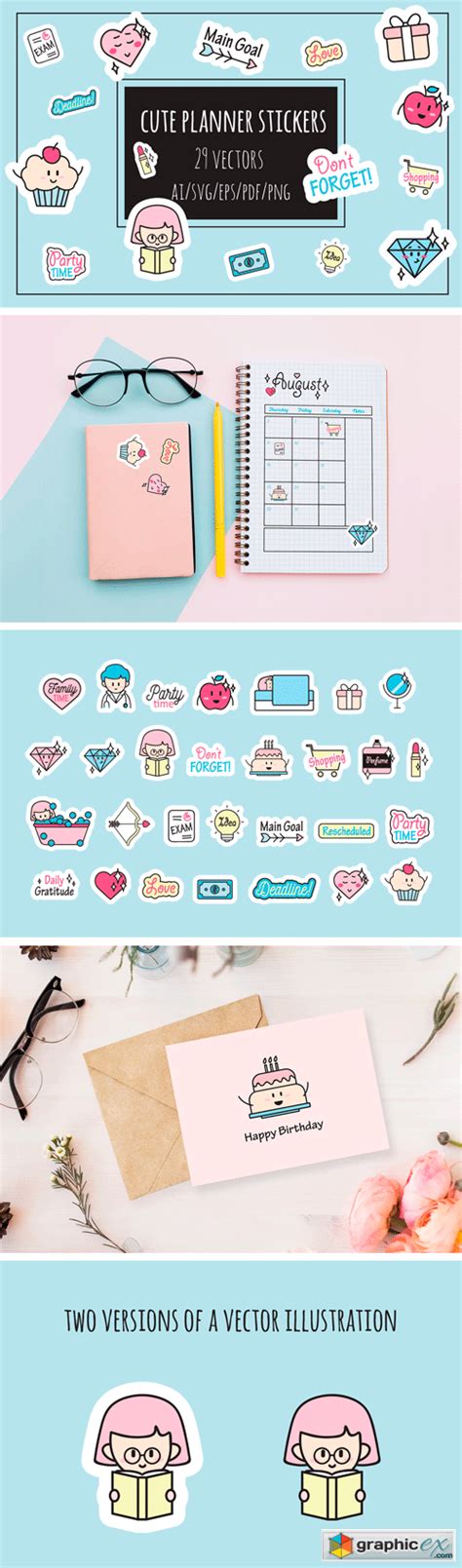 Cute Planner Stickers » Free Download Vector Stock Image Photoshop Icon