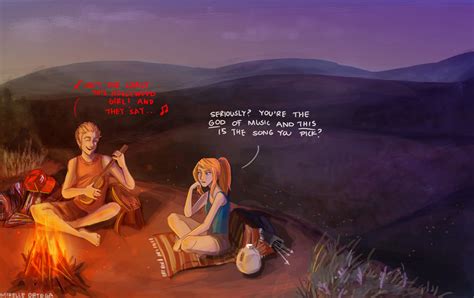 Apollo and Artemis go 'camping' by illustrationrookie on DeviantArt