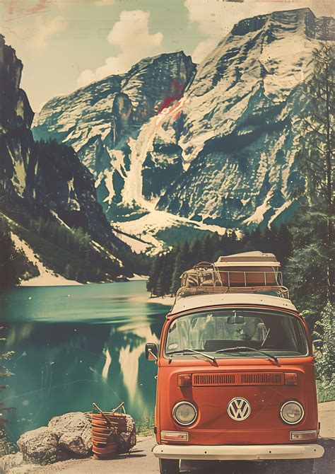 Wall Art Print | Vintage Landscape VW Poster | Europosters