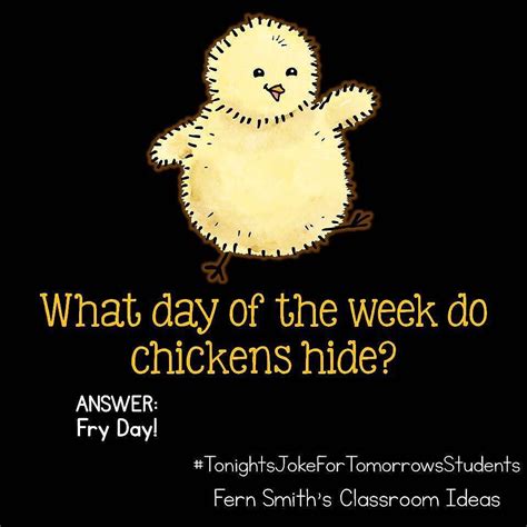 Tonight's Joke for Tomorrow's Students What day of the week do chickens ...