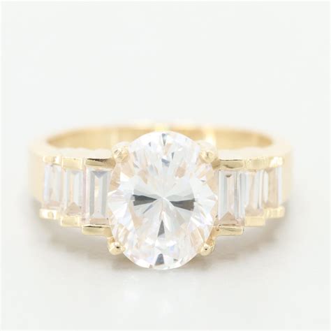 14K Yellow Gold Cubic Zirconia Ring | EBTH