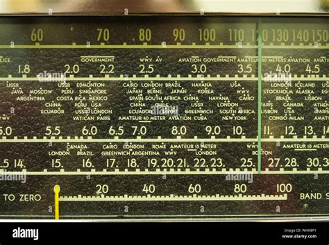 Old shortwave radio tuner dial Stock Photo - Alamy