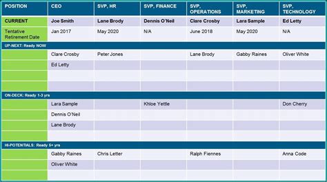 Succession Planning Ms Excel Template - Template 1 : Resume Examples #A19Xy4RY4k