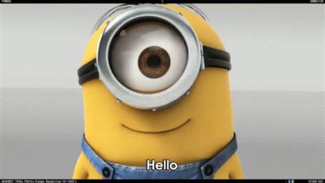 Hello :* GIF - Minions Hello Screen - Discover & Share GIFs