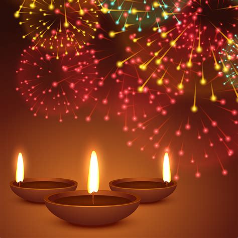 fireworks background with diwali diya - Download Free Vector Art, Stock ...