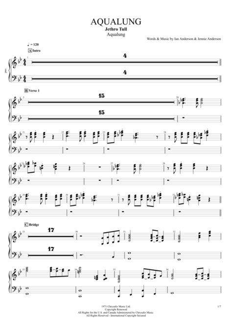 Tablature Aqualung de Jethro Tull (Guitar Pro) - Full Score | mySongBook