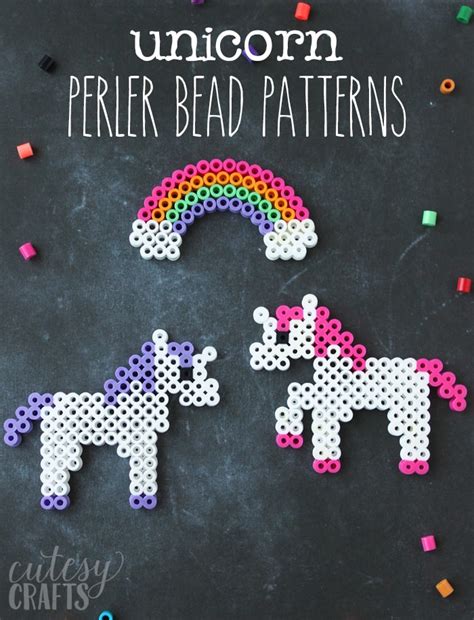 Unicorn Craft - Unicorn Perler Bead Patterns - Cutesy Crafts