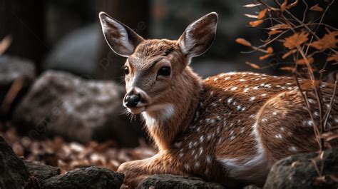 Gambar Anak Rusa Sedang Berehat Di Dalam Hutan, Haiwan, Gambar Fotografi Hd Latar belakang untuk ...