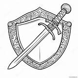 Colorful Sword And Shield Coloring Page 48984 38748 sketch template