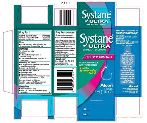 Systane Ultra (solution/ drops) Alcon Laboratories, Inc.