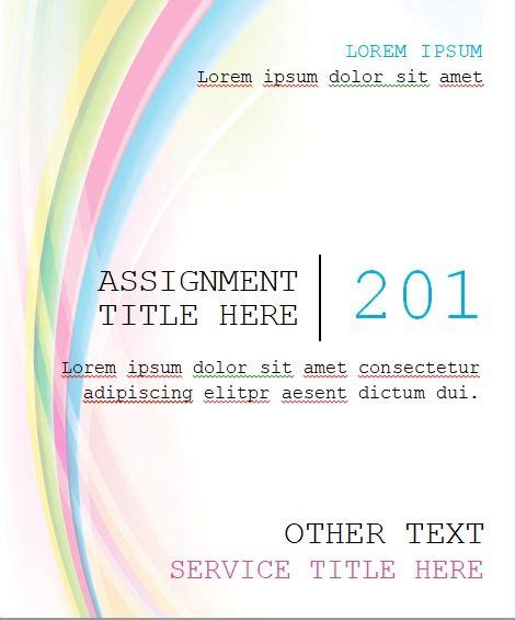 student assignment cover page template | Cover page template, Cover ...