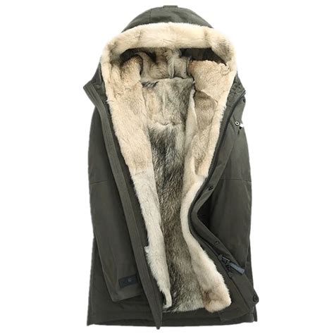 Real Fur Coat Natural Wolf Fur Parka Men's Winter Jacket Male Luxury Warm Jackets Streetwear ...