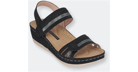 Gc Shoes Samar Black Wedge Sandals | Lyst