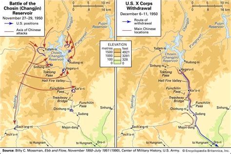 Korean War Chosin Reservoir Battle Map