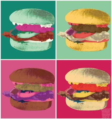 Burger #270 – Andy Warhol Style | Pop art food, Pop art, Andy warhol pop art