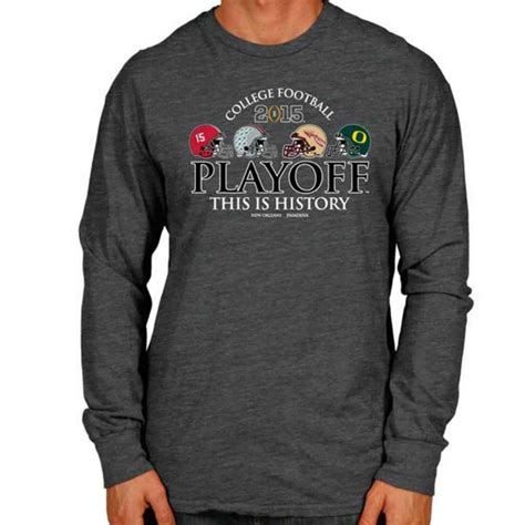 2015 College Football Playoffs Gray 4 Team This is History Long Sleeve T-Shirt | College ...