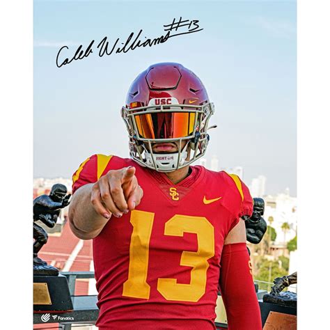 Caleb Williams USC Trojans Autographed 16" x 20" Pointing Photograph