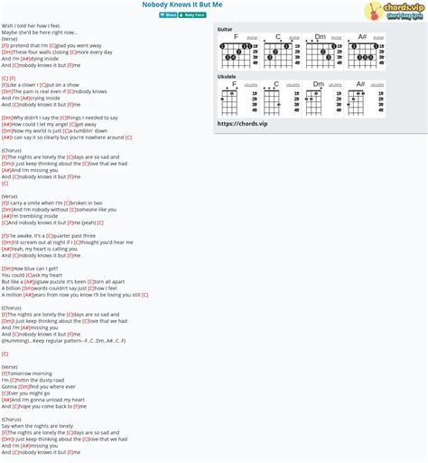 Chord: Nobody Knows - tab, song lyric, sheet, guitar, ukulele | chords.vip