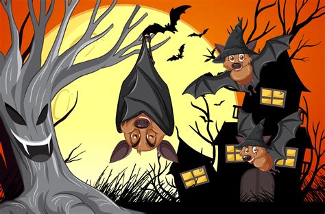 Group of bats in halloween theme 6093454 Vector Art at Vecteezy