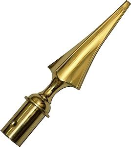 Amazon.com: Wood flagpole Toppers and Gold flagpole finials Brass Flag Pole Spearhead Finial ...