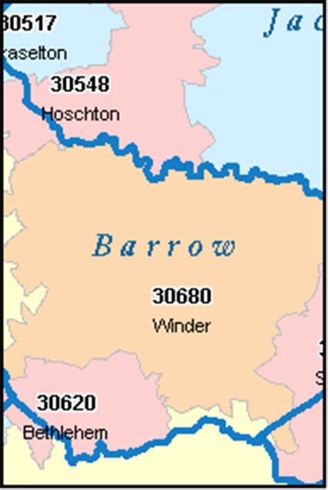 BARROW County, Georgia Digital ZIP Code Map