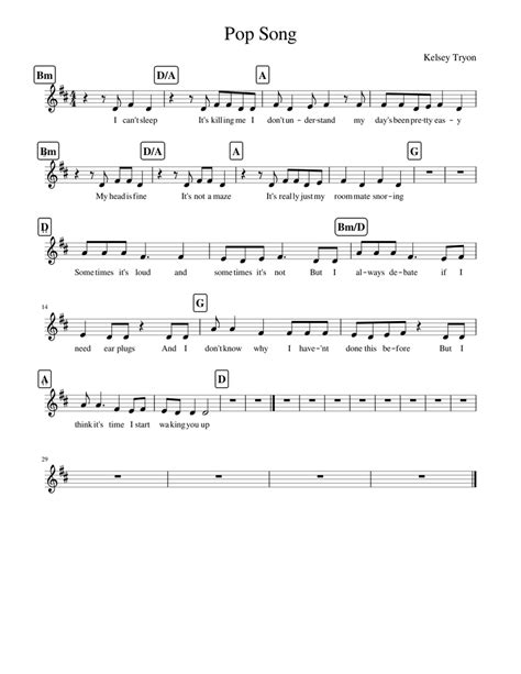 Pop Song Sheet music for Piano | Download free in PDF or MIDI ...