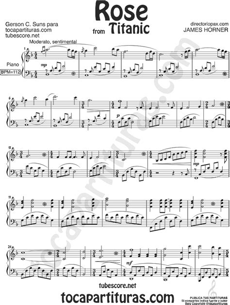 tubescore: Titanic Sheet Music for Piano by James Horner Easy Music ...