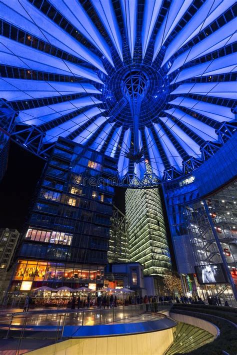 Sony Center at Potsdamer Platz in Berlin at Night Editorial Photography - Image of complex ...