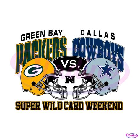 Green Bay Packers Vs Dallas Cowboys Helmet Super Wild Card Svg