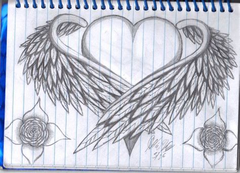 Broken Heart With Wings Drawing