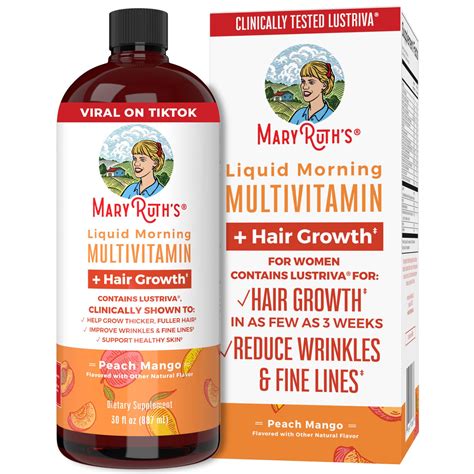 Liquid Morning Multivitamin + Hair Growth Vitamin Supplement – MaryRuth ...