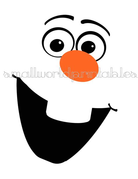 INSTANT DOWNLOAD Disney Frozen Olaf face by SmallWorldPrintables | Snowman faces, Printable ...