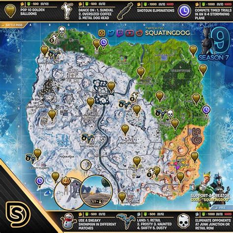 Fortnite golden balloons: Map locations for pop golden balloons week 9 challenge REVEALED ...