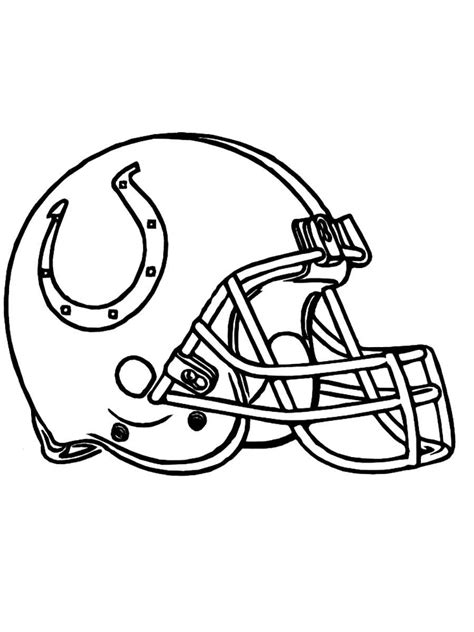 Football Helmet Coloring Page Front View