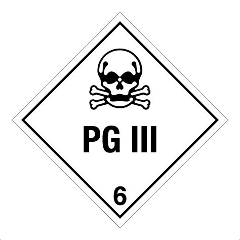 Class 6 Hazardous HAZMAT Material Label IATA Transportation Poison PG III 31756155 Vector Art at ...