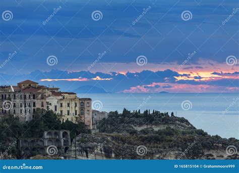 Tropea sunset stock photo. Image of sunset, tropea, evening - 165815104