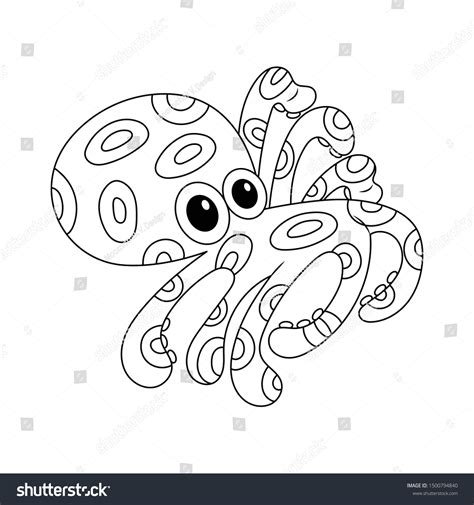 Blue Ring Octopus Vector Cartoon Isolated Stock Vector (Royalty Free ...