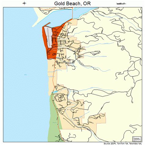 Gold Beach Oregon Street Map 4129900