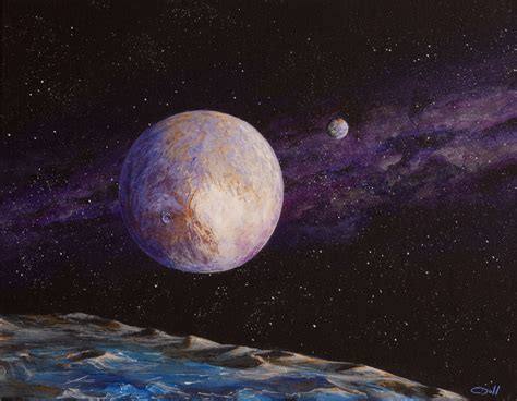 Pluto And Charon – Space Art by Christopher Doll