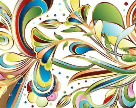 Free abstract colored floral vector art Vector | Free Download