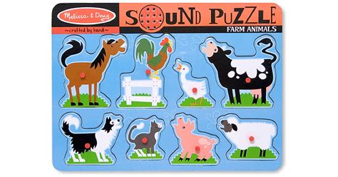 Farm Animals Sound Puzzle, 8 Pieces - LCI726 | Melissa & Doug | Puzzles