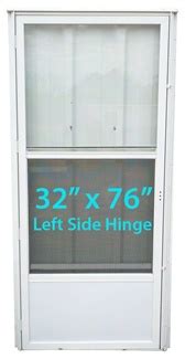 Mobile Home Standard Storm Door 32x76 LH White with Screen