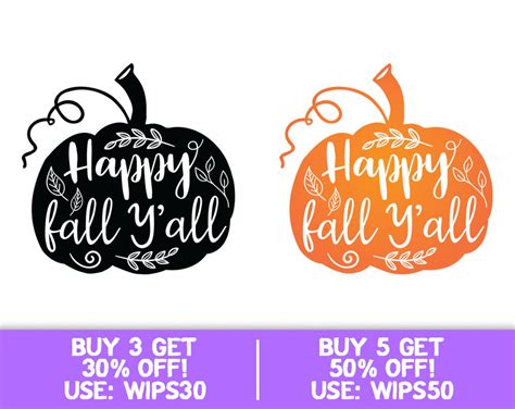 Happy Fall Y'all Svg Happy Fall Svg Fall Svg Files - Etsy