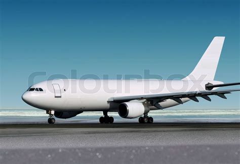 small cargo airplane is landing to runway of airport | Stock image | Colourbox